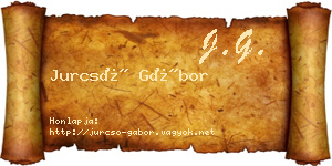 Jurcsó Gábor névjegykártya